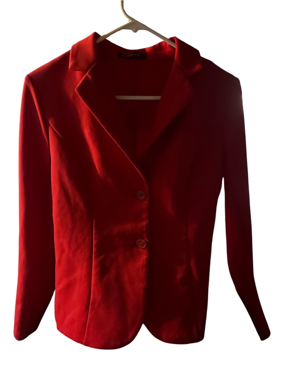 Allegra K Red Tailored Two-Button Blazer - Picture 2 of 4